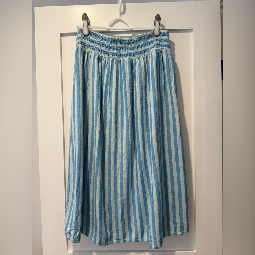 a new day Light Blue and White Striped A-Line Skirt